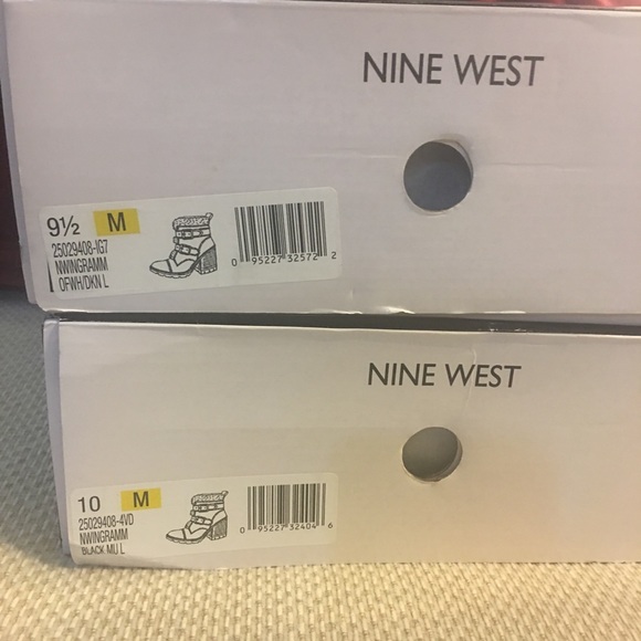 New Nine West Boots Sz 9.5 White & 10 black buckle - Picture 5 of 8